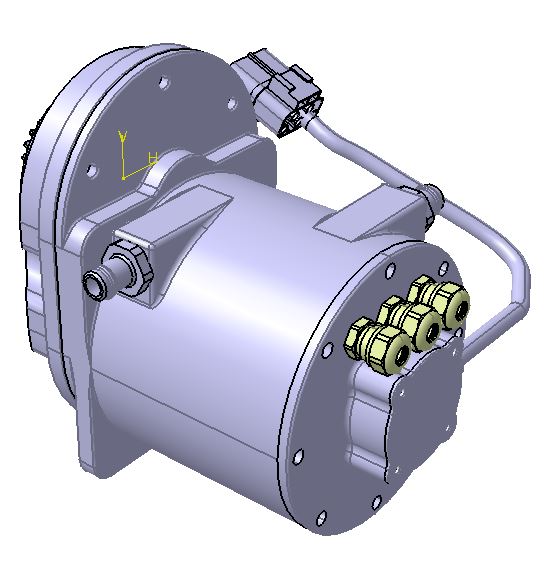 72V-3.2KW  PMS Motor Gear Box Power Unit